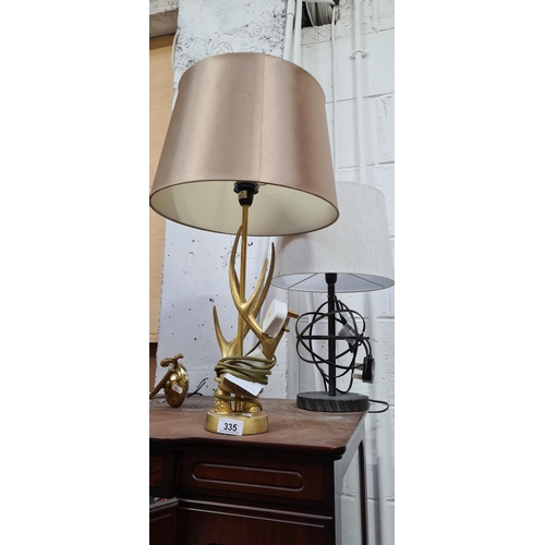 335 - Two new tables lights with tags inc a faux antlers exmaple.