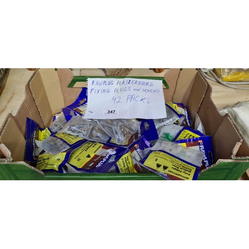 347 - Big box of 42 packs of rawl plugs.