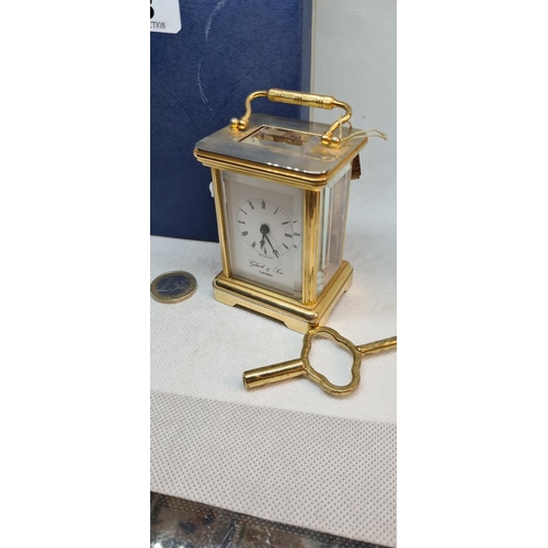 323 - Super quality 8 day Carriage clock Gluck and Son Made in London. New old stock from the jewellers Re... 