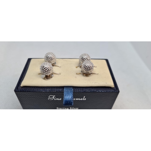 325 - Set of 4 Sterling Silver Golf ball shirt studs