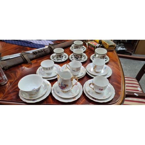 363 - 18 piece part tea set made in czechoslovakia and 8 pieces of Goeble tea ware.