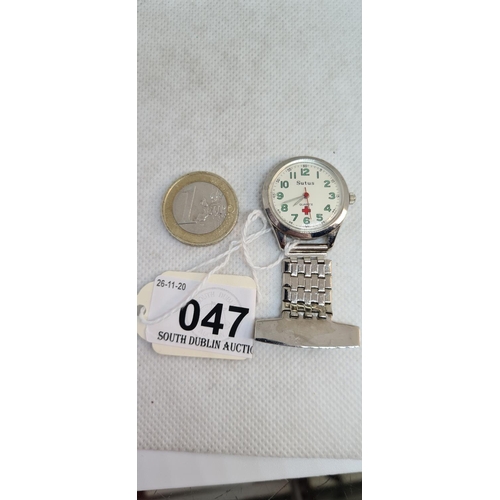 47 - Vintage Sutus quartz Nurses watch.