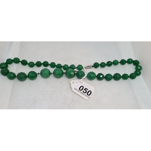50 - Natural antique emerald Neckalce. Cold to the touch.
