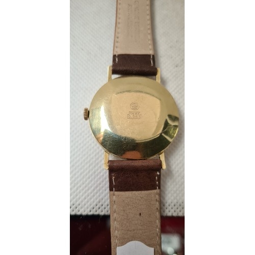 20 - Anker 14k Gold Gents watch in very good working condition. Cased stamped 585 on back. 21 jewels amd ... 
