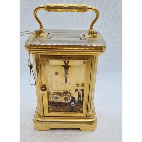 323 - Super quality 8 day Carriage clock Gluck and Son Made in London. New old stock from the jewellers Re... 