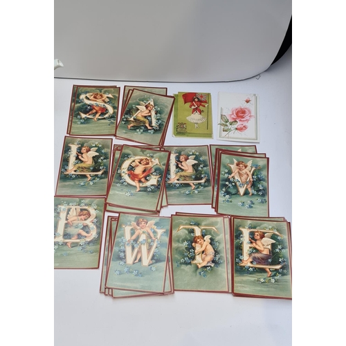 147 - Large Selection of vintage postcards. Cherubs etc