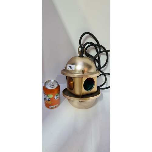 231 - Metal Lantern with colored lenses.