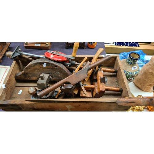 563 - Very good box of Antique carpenters Tools