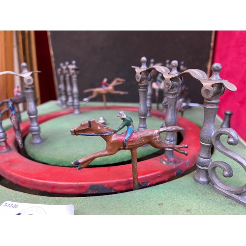 182 - Rare French mechanical horse racing game 