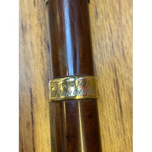 183 - Hardwood And Silver (not marked but tested according to vendor) 1920s Walking cane. Lovely high qual... 