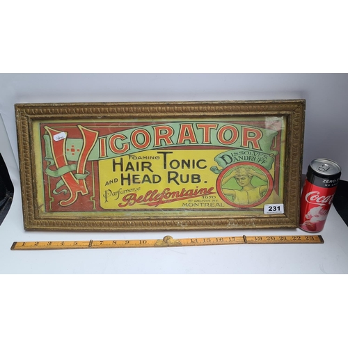 231 - Vigorator Hair tonic Head Rub framed poster.