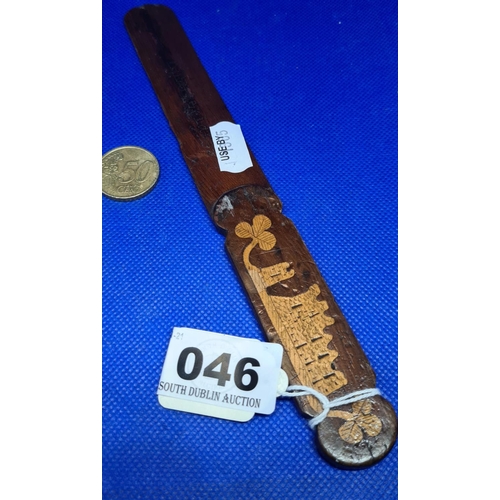 46 - Rare Killarney ware antique mid 19th century inlaid letter opener. Each side has a different image