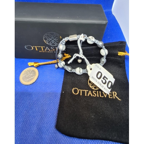 50 - Ottasilver mens bracelet. With Box, pouch and registration cards