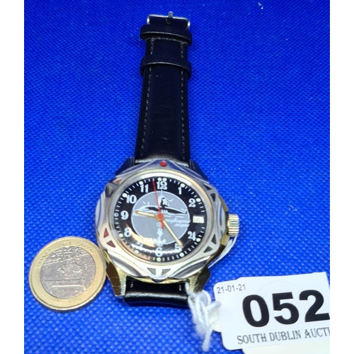 52 - Vintage automatic Soviet submarine commanders watch. In good working order. In Very good condition.
