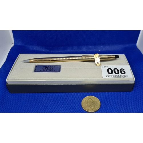 6 - New Cross 10k Rolled gold Pencil. New old stock with box and papers. Retail €135 about 20 years ago.