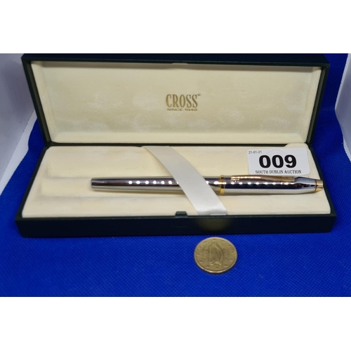 9 - New Cross gold and silver colored  Executive pen. New old stock with box and papers. Retail €120 abo... 