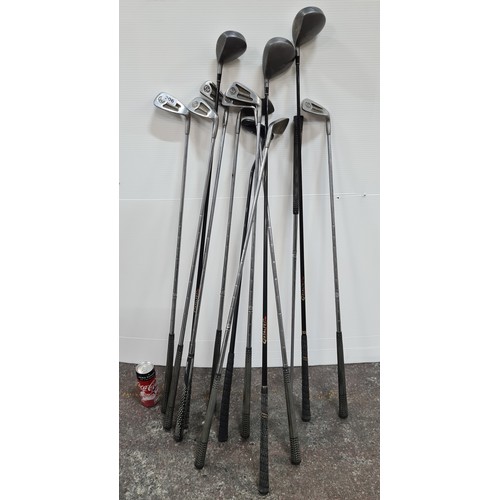 306 - Golf Clubs Ram irons and catalyst metal woods.