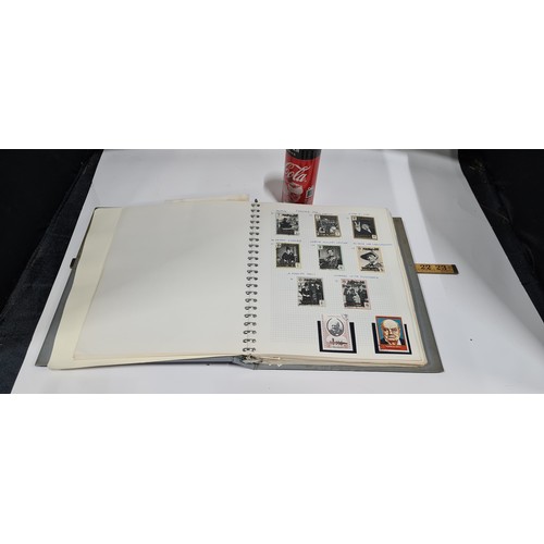 457 - LArge Album of world stamps. Full,  with Churchhill mint sets etc.