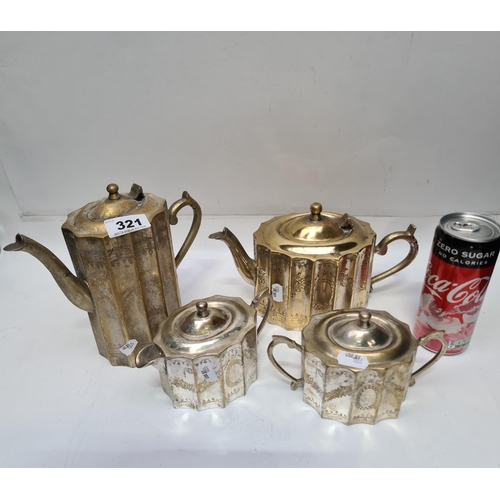 321 - Four piece EPNS tea set