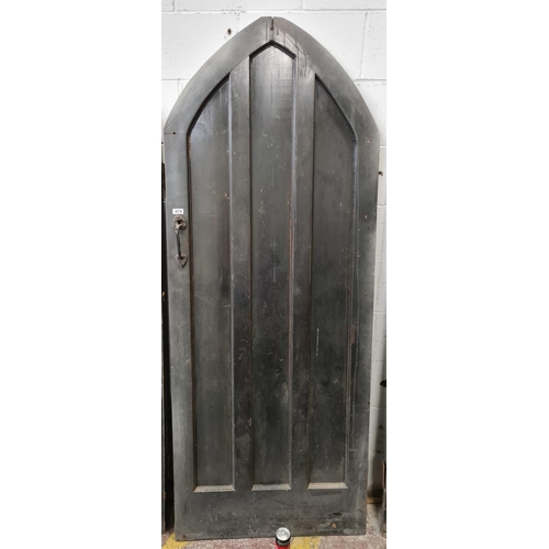 74 - Arched Solid antigue 18th century door from Draculas tomb in The Vaults in Diublin, Solid and heavy ... 