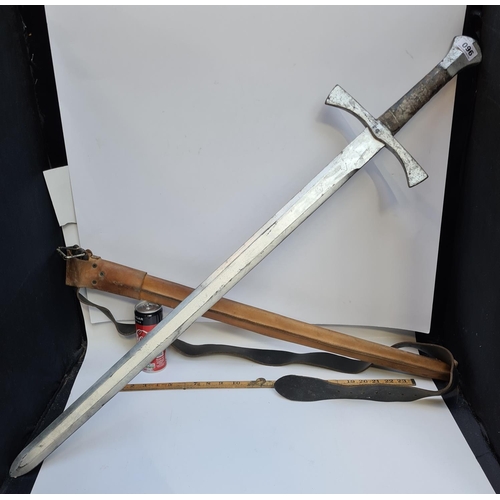 96 - Direct from the set of the AMC TV show VIKINGS Large  battle swords. The sword has a steel handle bu... 