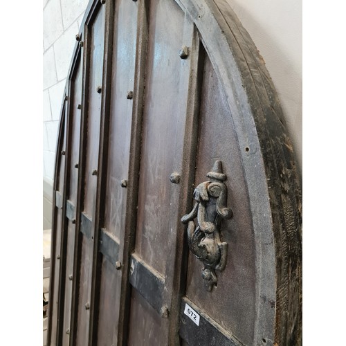 72 - Massive 18th / 17th Century Arched door with steel supports and very thick. This was the main door t... 