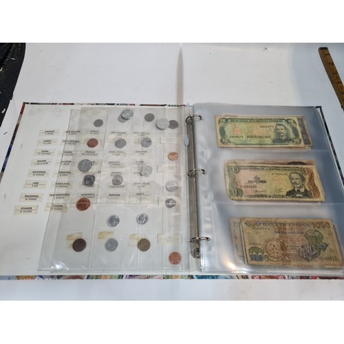 150 - Album of bank notes and coins.