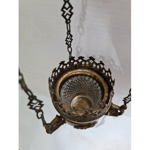 197 - Interesting antique Church Insense burner with brass wall bracket