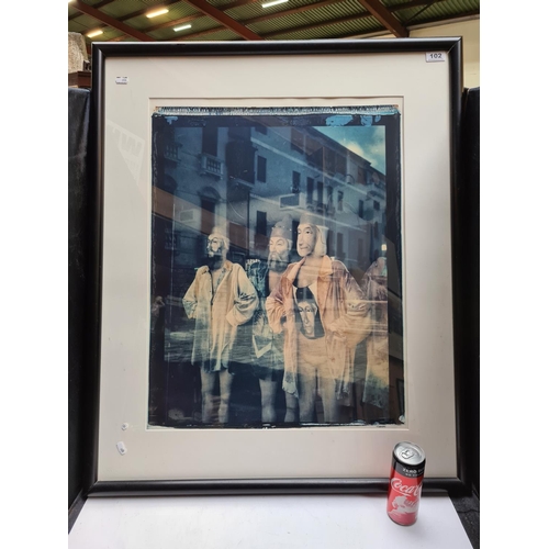 102 - Therese Whelen Tierney large painting. 92cm H x 77cm W Striking work