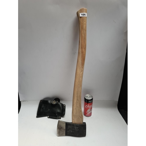 106 - Large Axe in like new condition with leather cover