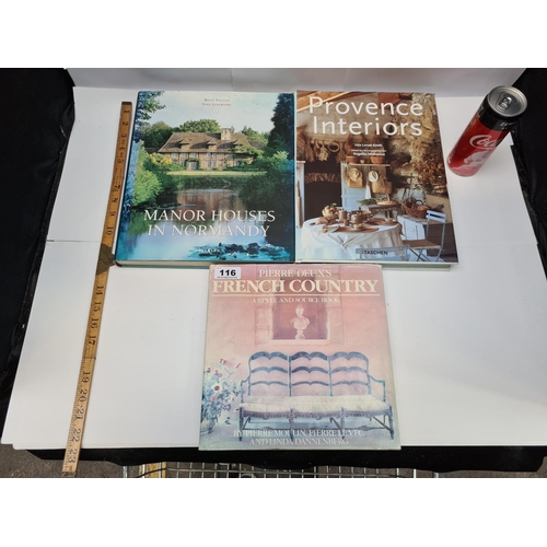 116 - Three books on Interiors with a French influence.