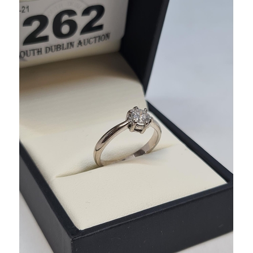 262 - 18ct white gold solitaire diamond engagement ring 0.50ct size J