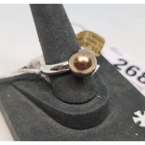 268 - Brand new heavy Italian designer Ti Sento 925 silver Rhodium plated ring size M RRP €55