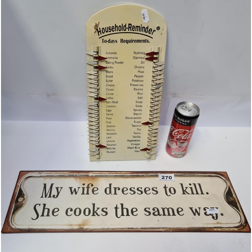 270 - Two signs for the kitchen