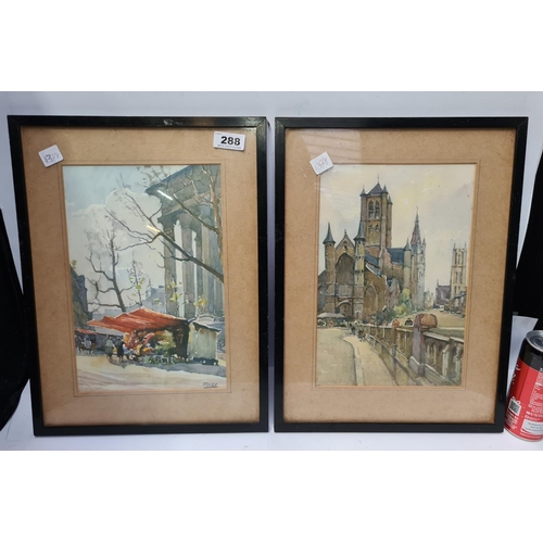 288 - Two vintage French Watercolors by Marc