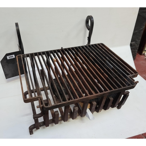 290 - fabulous Cast metal Fire Basket. From The very large house in Dublin 4.  h41cm w58cnm D54cm