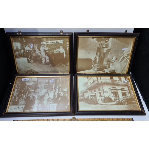 293 - Four Black and White Coca Cola Prints.