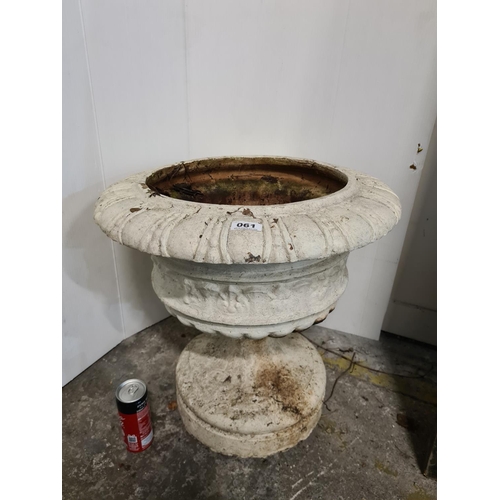 61 - Georgian cast metal round urn. Heavy, good size. From the home in Dublin 4.