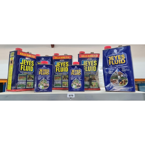 70 - Large quantity Jeyes Fluid. Full shelf.  Some new and some slight use
