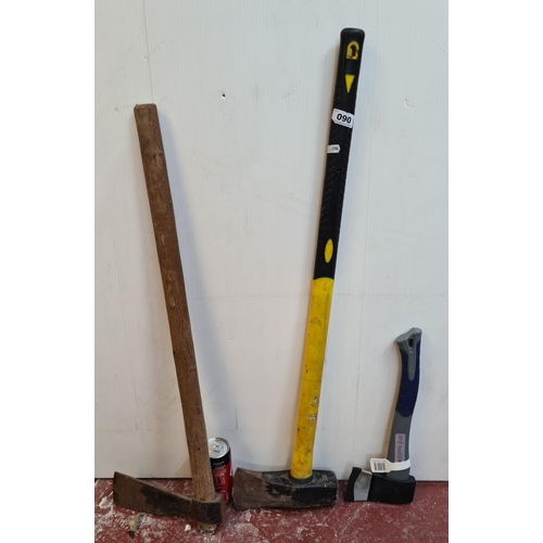 90 - Two axes and a hatchet.