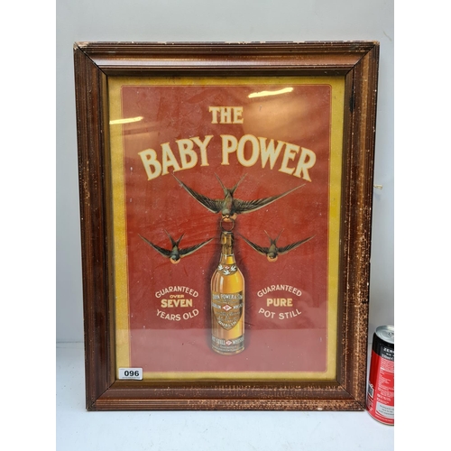 96 - The Baby Power Facsimie John Powers whiskey print in an antique frame