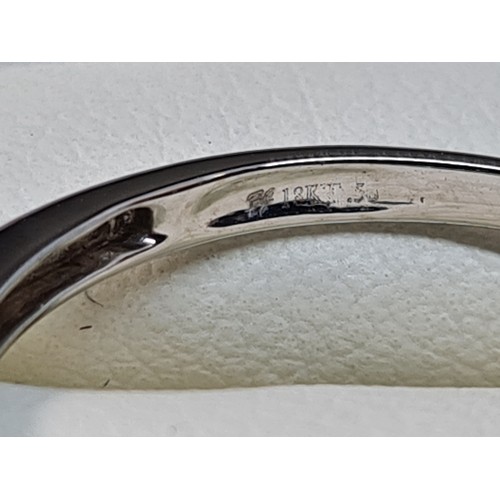 265 - 18ct white gold triple Datsy cluster diamond engagement ring size O