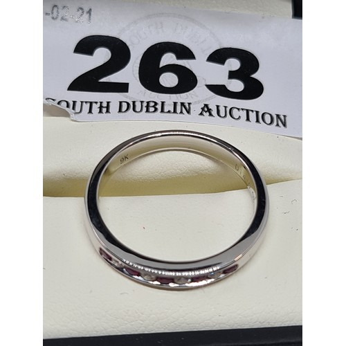 263 - Brand new 9ct white gold ruby + diamond Eternity ring size N