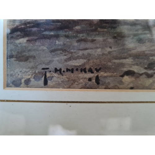 108 - Original watercolor of a seascape by Thomas Hill Mckay 1874-1941. Very well known listed artist with... 