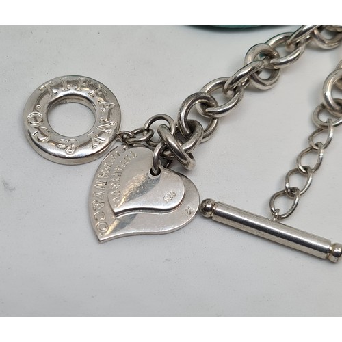 23 - Heavy original Tiffany 925 silver bracelet with original pouch 40g