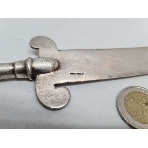 303 - Two interesting letter openers the Skinny one. folds out for a penknife as well London made and the ... 