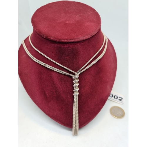 2 - Heavy 925 silver (italy) tie type necklace. Lovely design and great quality.