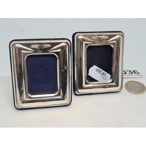 36 - Pair of small sterling silver photo frames.