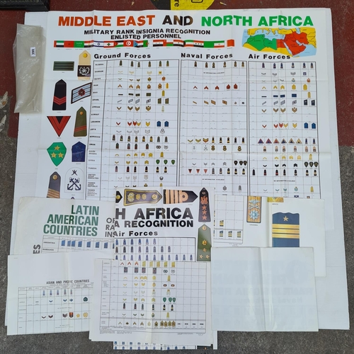 390 - Very interesting set of US Defence Intelligence agency charts that pictures all insignia in US and o... 