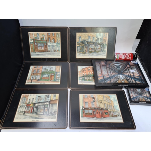 451 - 10 place mats including Long Room Trinity College Dublin with 4 coasters